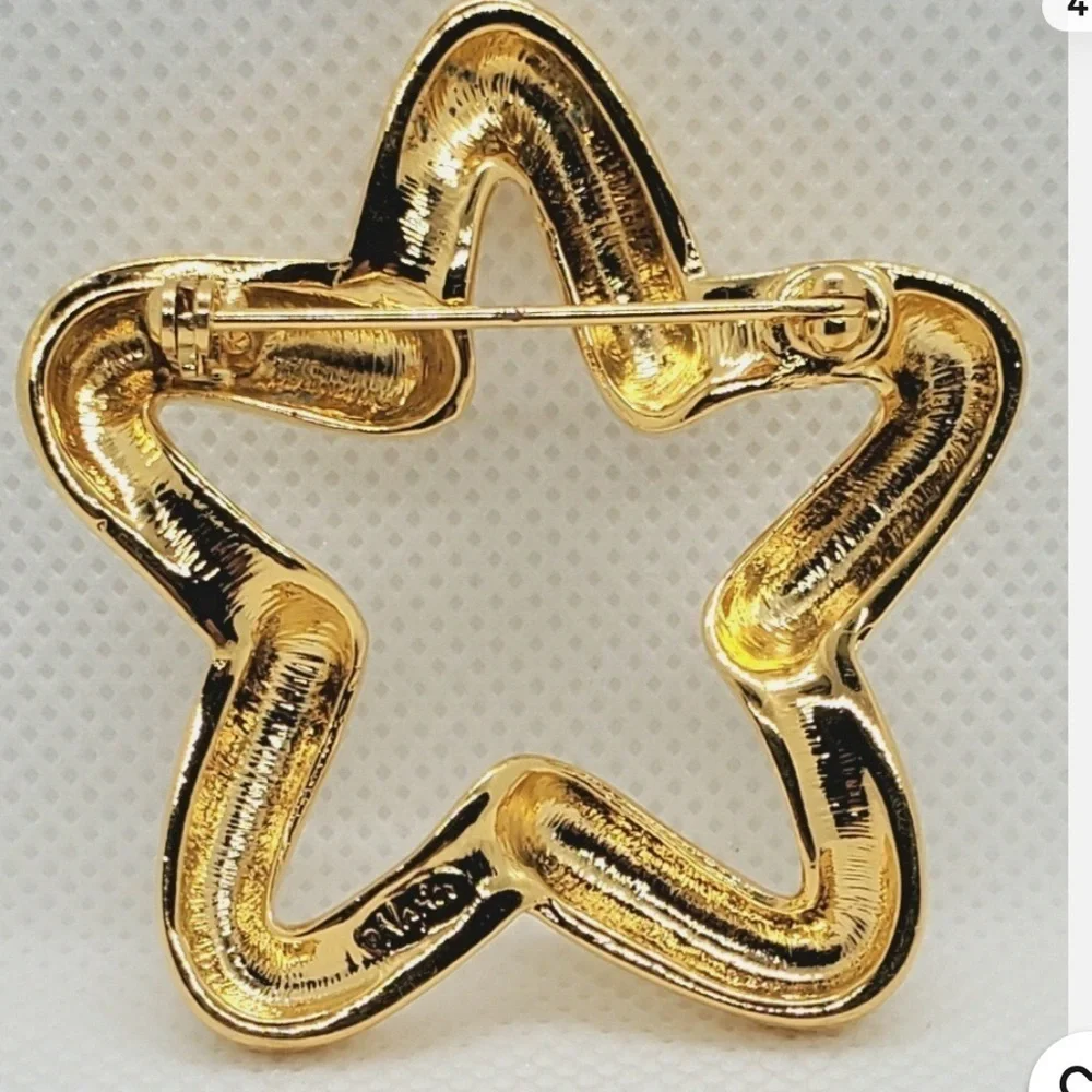 Vintage Napier Brooch Pin Gold Tone Star